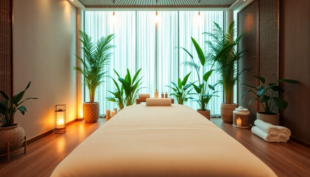 Indulge in 호치민 마사지 in a serene spa setting, highlighting tranquil decor and relaxation.