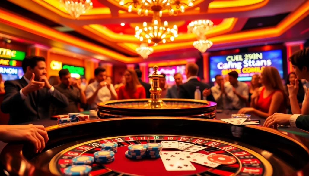 Experience the excitement of bdg game login as players engage in a lively colour prediction game at a casino table.