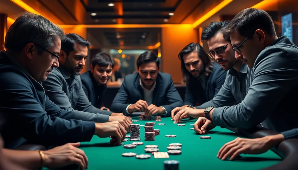Engage in intense online poker kr ly action in a modern setting with focused players.