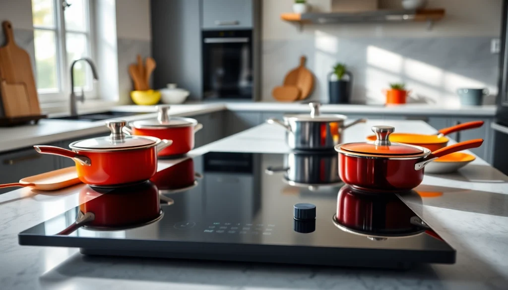 Cook deliciously with the best induction hob featuring a sleek design and vibrant cookware.