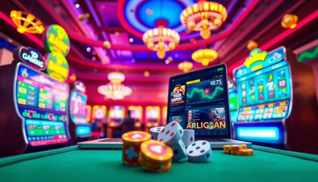 Exciting online gaming interface featuring game abc8 with vibrant colors and casino elements.