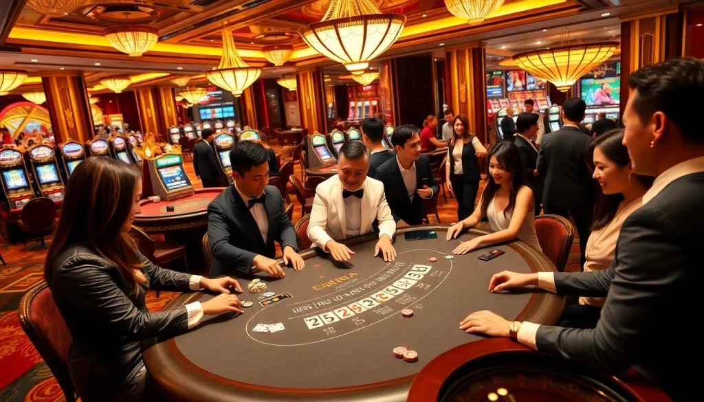 Engaged players enjoying a game of Blackjack at nhà cái PU88, capturing the excitement of casino gambling.
