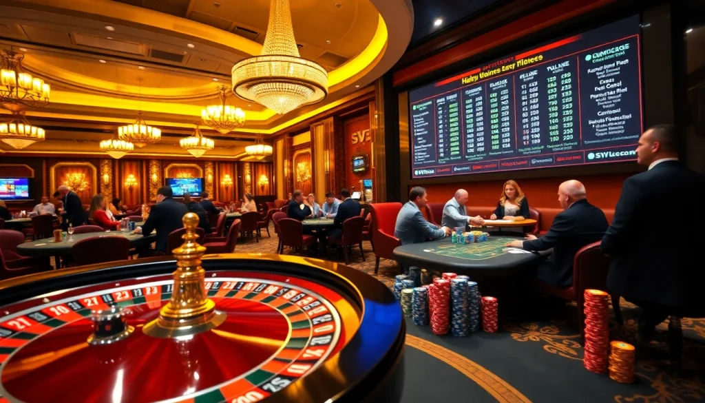 Experience the excitement at SV 388 casino with vibrant poker tables and thrilling roulette action.
