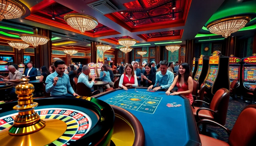 Experience the thrill of winning with 789bet at a luxurious casino featuring poker tables and slot machines.
